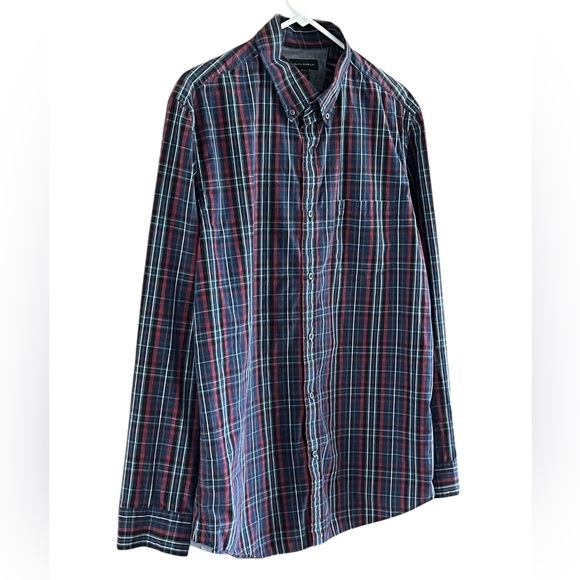 Mens' Banana Republic Blue and Red Plaid Shirt - Picture 6 of 7